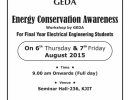 ENERGY CONSERVATION AWARENESS - WORKSHOP